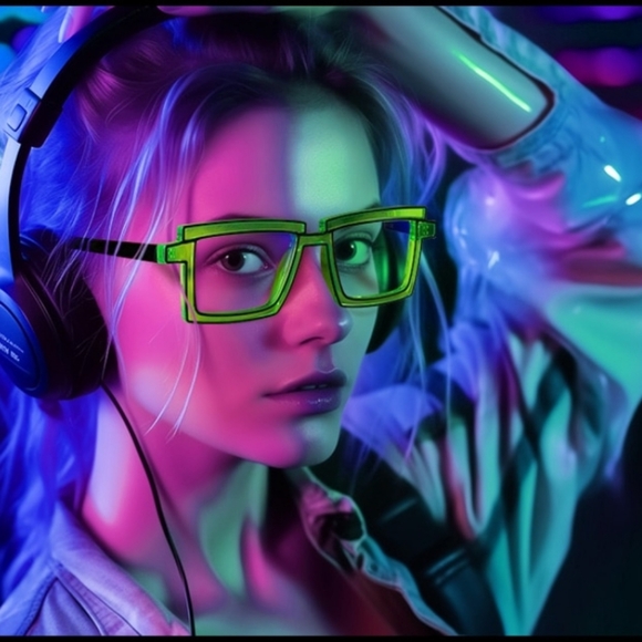 Anime Colorful‎ Full Rim Rectangular Acetic Spectacles - Picture 6 of 8